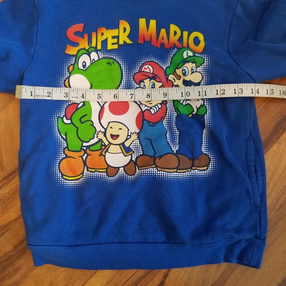 Super Mario Brothers Pullover Hoodie size Small 6-7 Child Sweatshirt Blue Bin6 - Picture 6 of 13